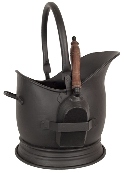 Coal Bucket With Shovel Black Finish - Click Image to Close
